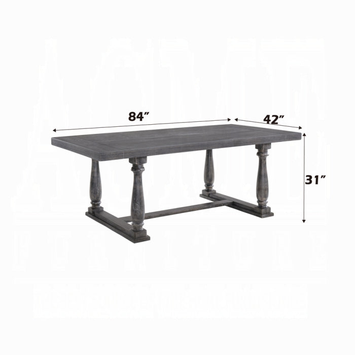 ACME Weathered Gray Bernard Dining Table