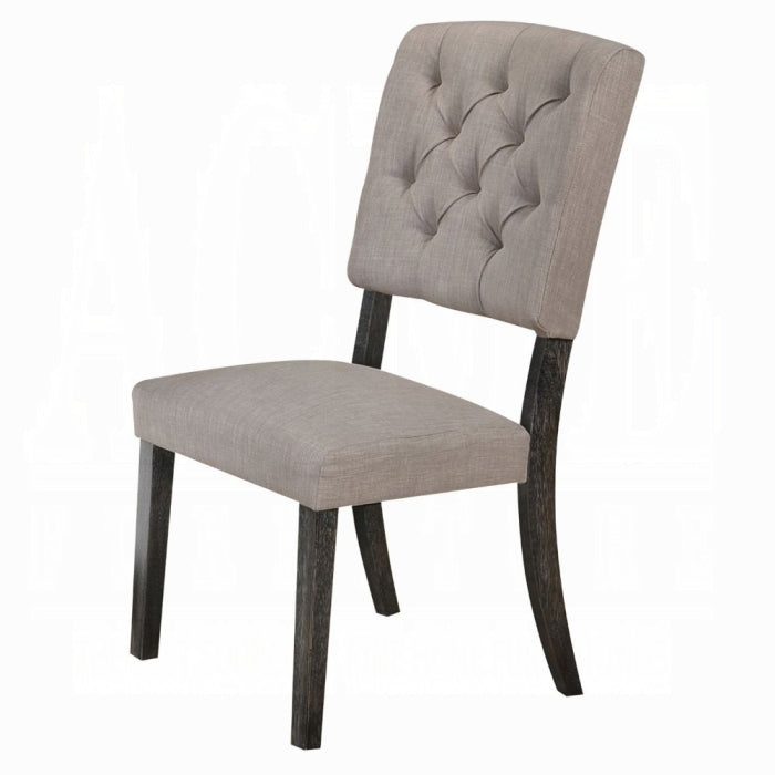 ACME Gray Weathered Bernard Side Chair (Set-2)