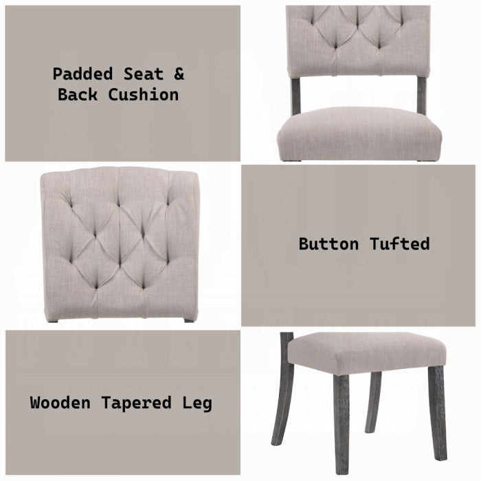 ACME Gray Weathered Bernard Side Chair (Set-2)