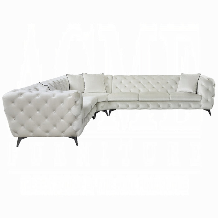 ACME White Atronia Sectional Sofa W/4 Pillows