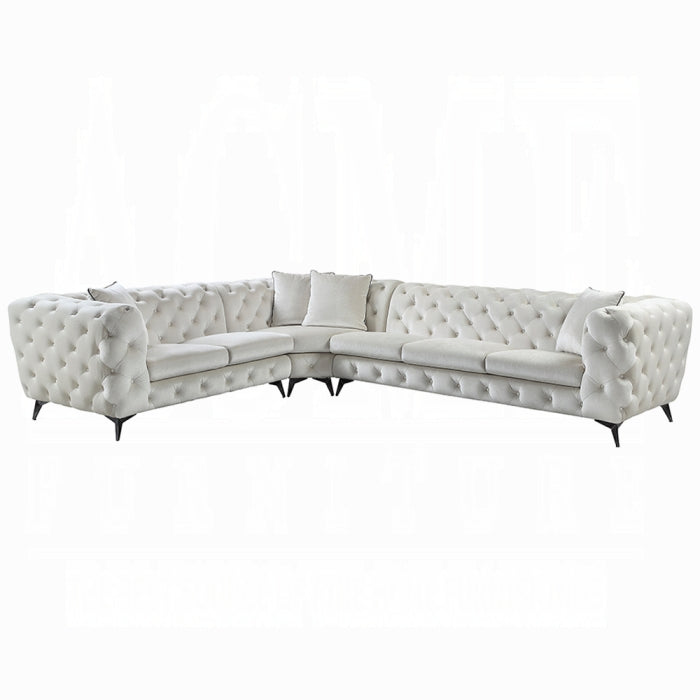 ACME White Atronia Sectional Sofa W/4 Pillows