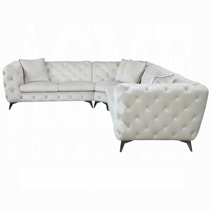 ACME White Atronia Sectional Sofa W/4 Pillows