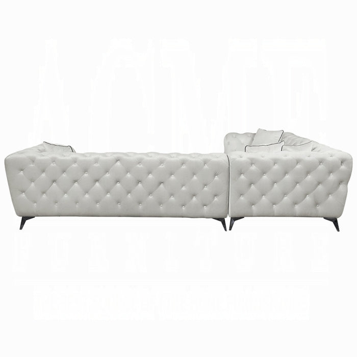 ACME White Atronia Sectional Sofa W/4 Pillows