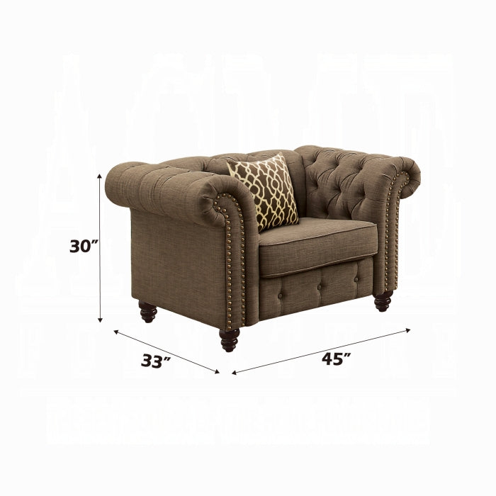 ACME Brown Aurelia Chair W/Pillow