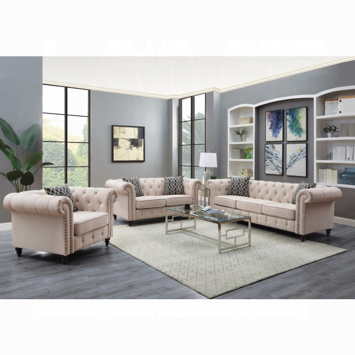 ACME Beige Aurelia Chair W/Pillow