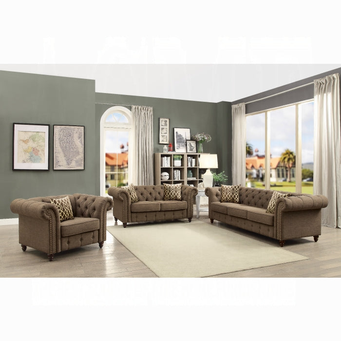 ACME Brown Aurelia Loveseat W/2 Pillows