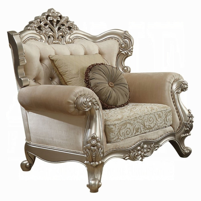 ACME Champagne Bently Chair W/2 Pillows