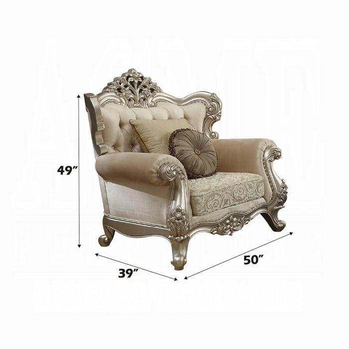 ACME Champagne Bently Chair W/2 Pillows
