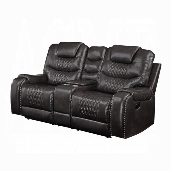 ACME Dark Gray Braylon Motion Loveseat W/Console