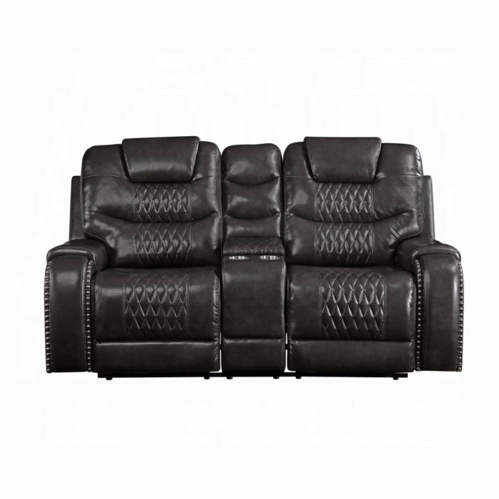 ACME Dark Gray Braylon Motion Loveseat W/Console