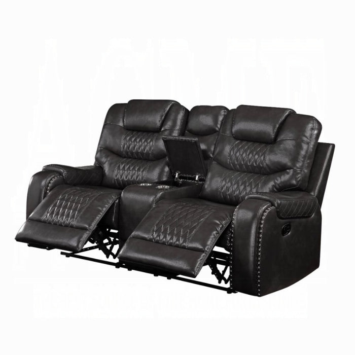 ACME Dark Gray Braylon Motion Loveseat W/Console