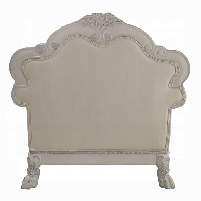 ACME Synthetic Leather & Bone White Dresden Chair W/2 Pillows