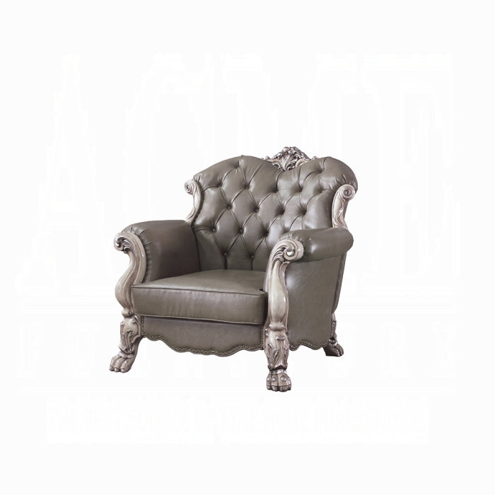 ACME Vintage Bone White Dresden Chair W/Pillow