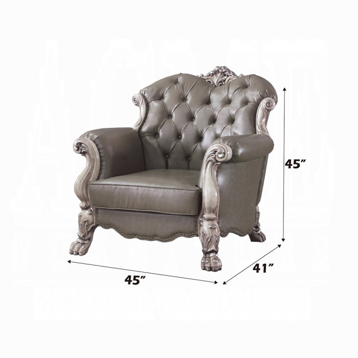 ACME Vintage Bone White Dresden Chair W/Pillow
