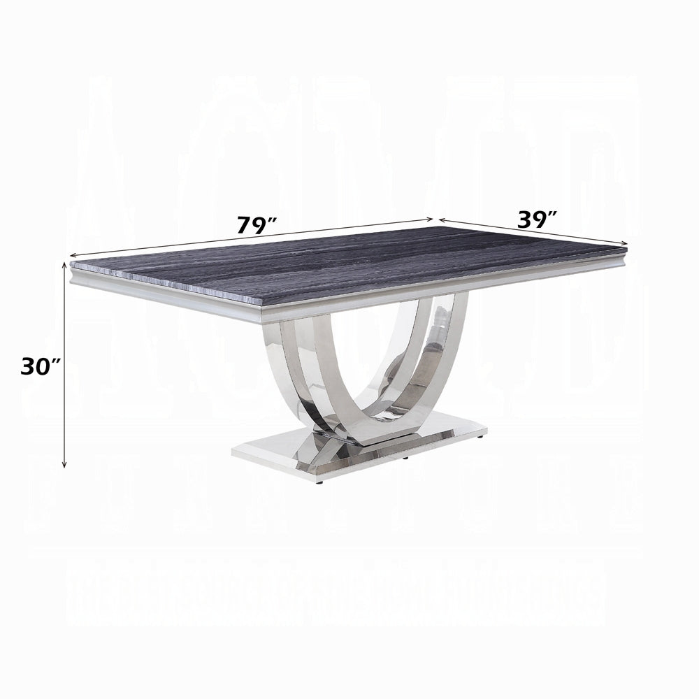 ACME Cambrie Dining Table W/Engineered Stone Top