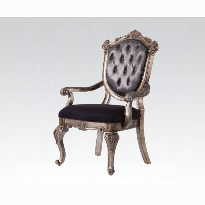 ACME Antique Platinum Chantelle Arm Chair (Set-2)