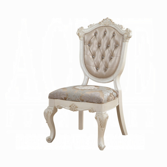 ACME Rose Gold & Pearl Beige Chantelle Side Chair