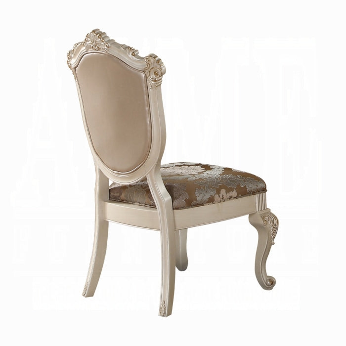 ACME Rose Gold & Pearl Beige Chantelle Side Chair