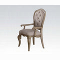 ACME Beige Fabric & Antique Taupe Chelmsford Arm Chair (Set-2)
