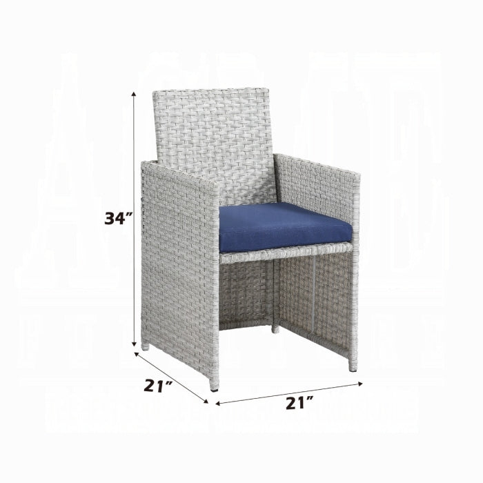 ACME Blue Fabric Paitalyi 9PC Bistro Set
