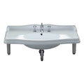 Whitehaus Isabella Collection Corner Wall Mount Basin with Single Hole Faucet Drilling Oval bowl