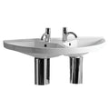 Whitehaus Isabella Collection Large U-Shaped Wall Mount Double Basin with Chrome Overflows