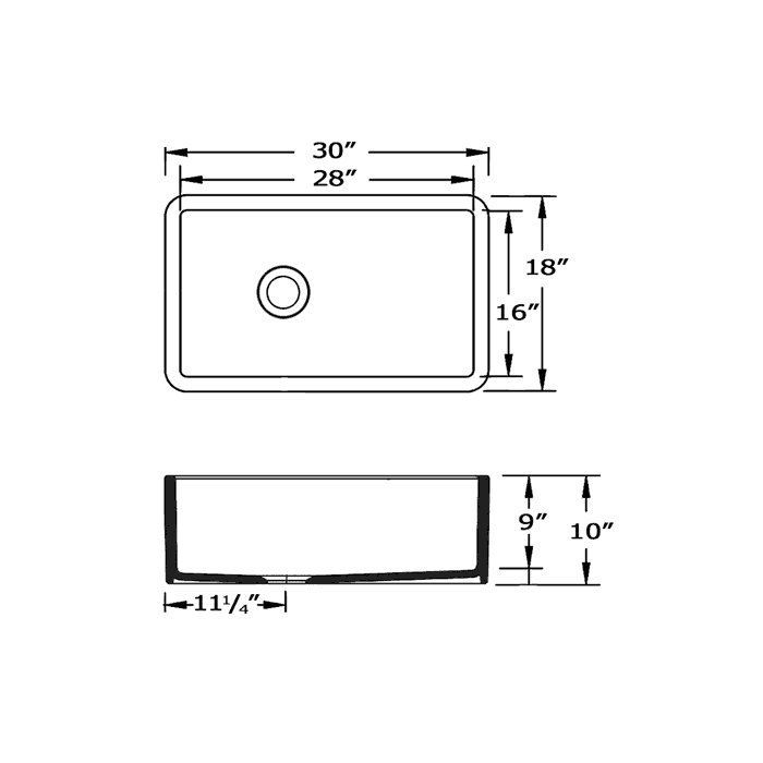 Whitehaus Farmhouse Fireclay Duet Series Reversible Sink with Smooth Front Apron