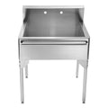 Whitehaus Pearlhaus Brushed Stainless Steel Single Bowl Commercial Freestanding Utility Sink with Towel Bar