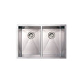 Whitehaus Noah's Collection Brushed Stainless Steel Double Bowl Undermount Sink
