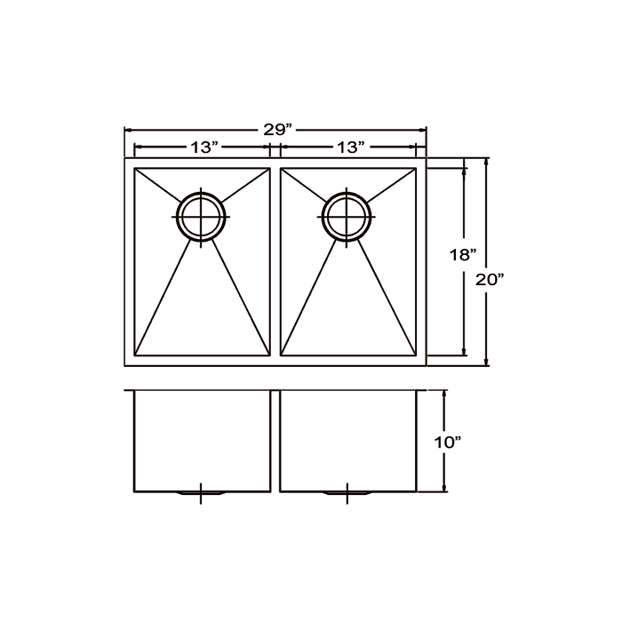 Whitehaus Noah's Collection Brushed Stainless Steel Double Bowl Undermount Sink