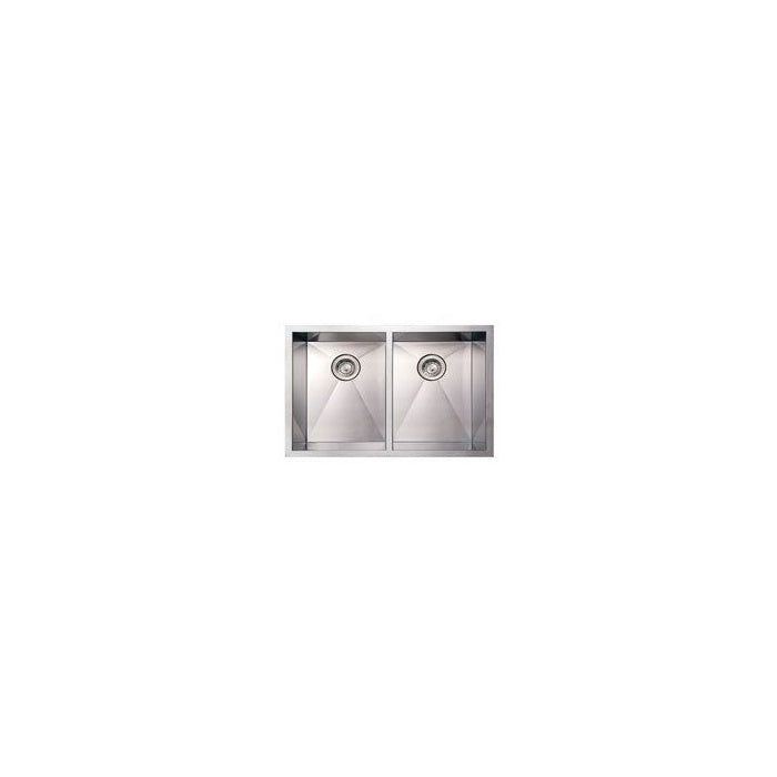 Whitehaus Noah's Collection Brushed Stainless Steel Double Bowl Undermount Sink