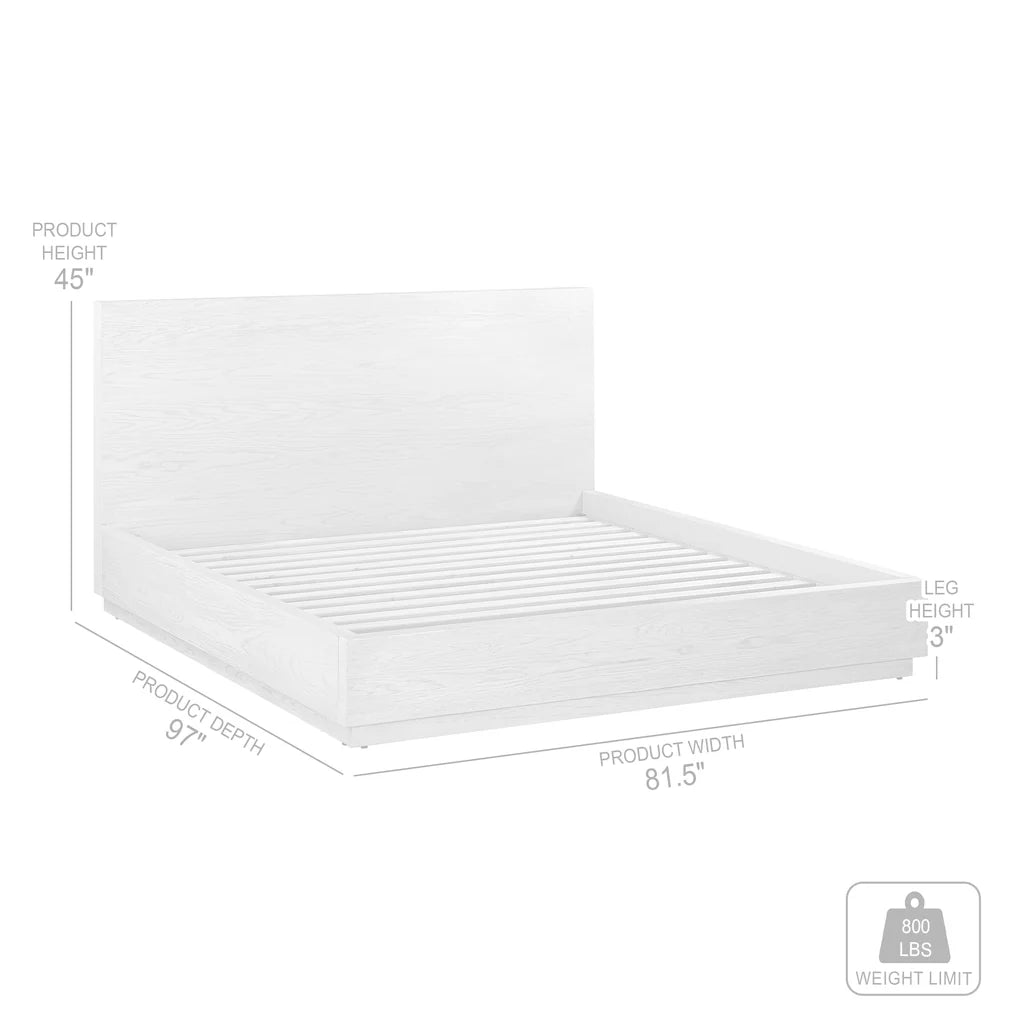 Armen Living Abbey King 4 Piece Bedroom Set in Gray Oak Wood