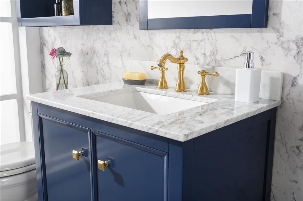 Legion Furniture 30" SINK VANITY CABINET WITH CARRARA WHITE TOP