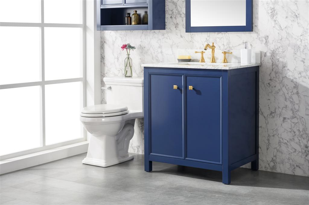 Legion Furniture 30" SINK VANITY CABINET WITH CARRARA WHITE TOP