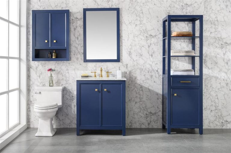 Legion Furniture 30" SINK VANITY CABINET WITH CARRARA WHITE TOP