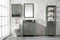 Legion Furniture 30" PEWTER GREEN FINISH SINK VANITY CABINET WITH BLUE LIME STONE TOP