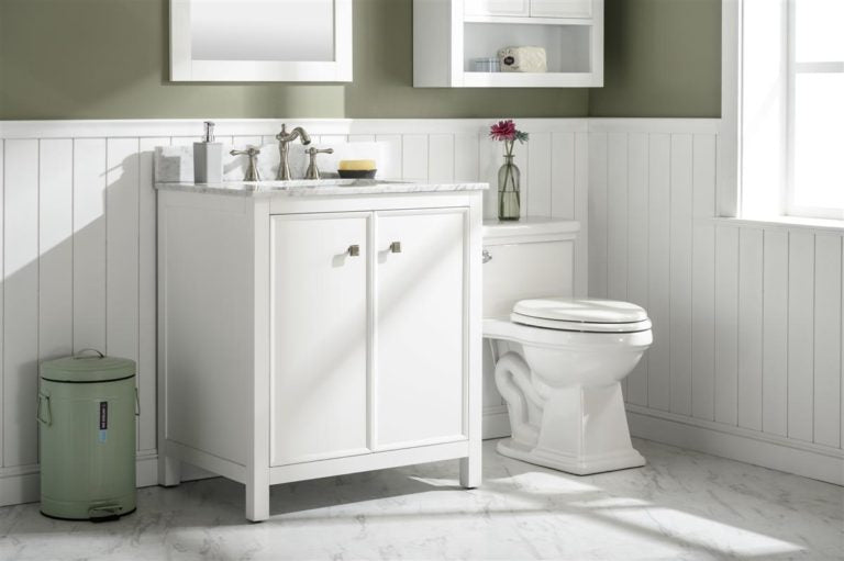 Legion Furniture 30" SINK VANITY CABINET WITH CARRARA WHITE TOP