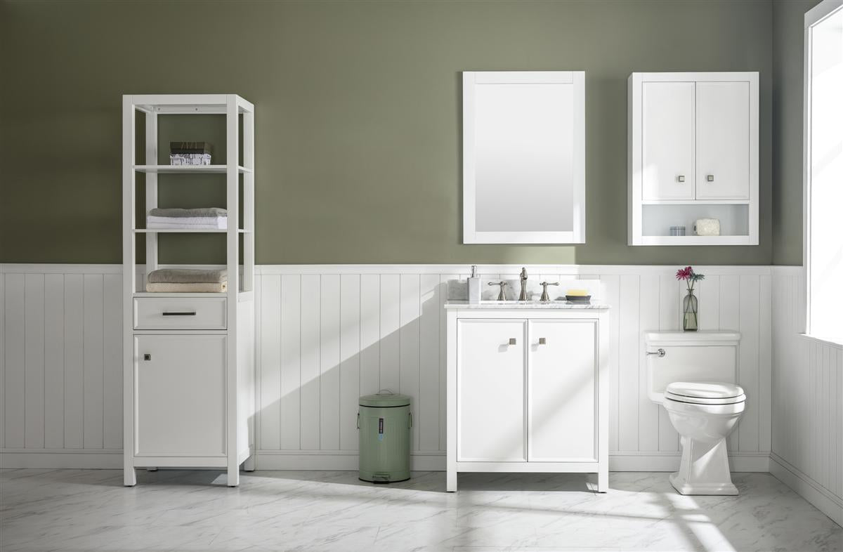 Legion Furniture 30" SINK VANITY CABINET WITH CARRARA WHITE TOP