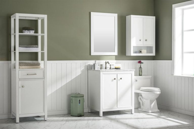 Legion Furniture 30" SINK VANITY CABINET WITH CARRARA WHITE TOP