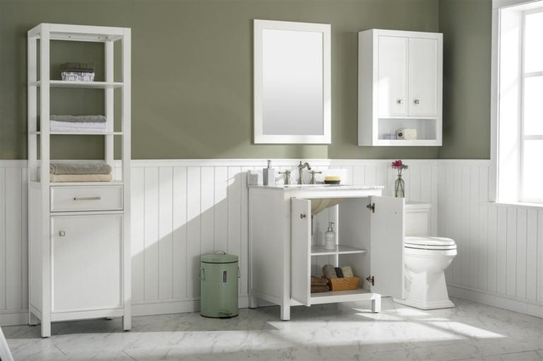 Legion Furniture 30" SINK VANITY CABINET WITH CARRARA WHITE TOP