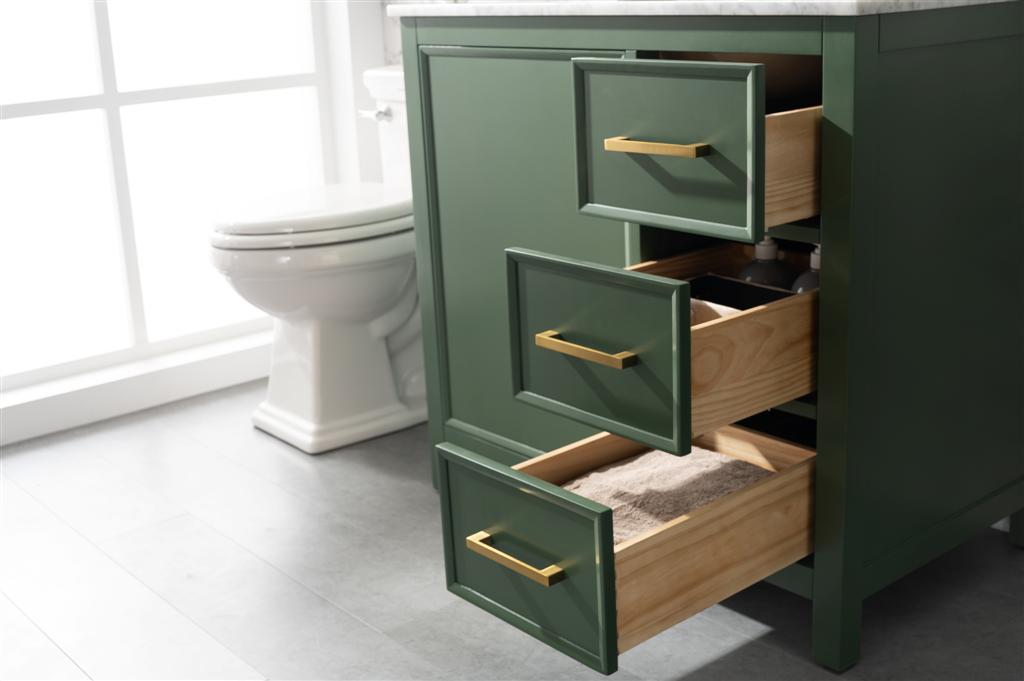 Legion Furniture 36" FINISH SINK VANITY CABINET WITH CARRARA WHITE TOP