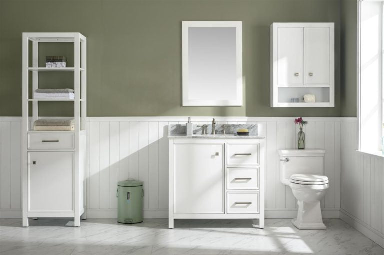 Legion Furniture 36" FINISH SINK VANITY CABINET WITH CARRARA WHITE TOP