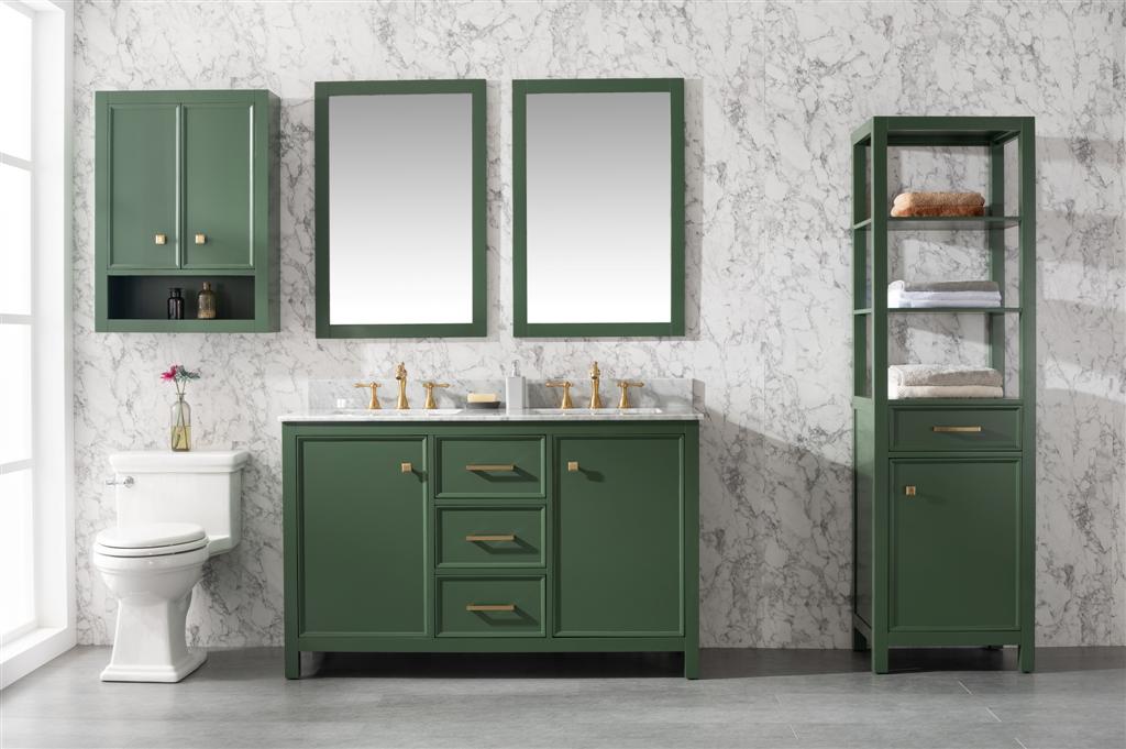 Legion Furniture 54" FINISH DOUBLE SINK VANITY CABINET WITH CARRARA WHITE TOP