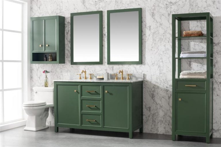 Legion Furniture 54" FINISH DOUBLE SINK VANITY CABINET WITH CARRARA WHITE TOP