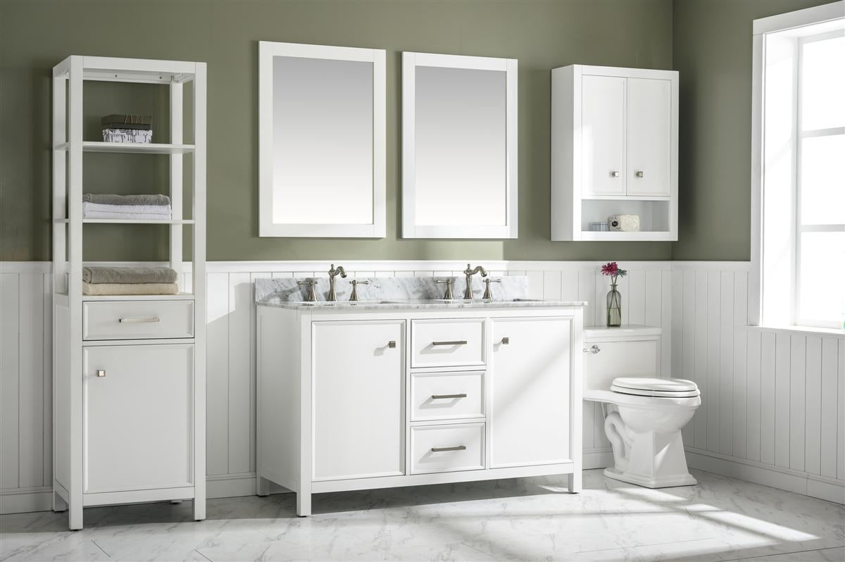 Legion Furniture 54" FINISH DOUBLE SINK VANITY CABINET WITH CARRARA WHITE TOP