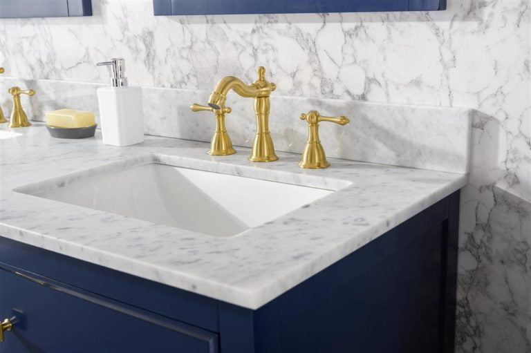 Legion Furniture 60" DOUBLE SINK VANITY CABINET WITH CARRARA WHITE TOP