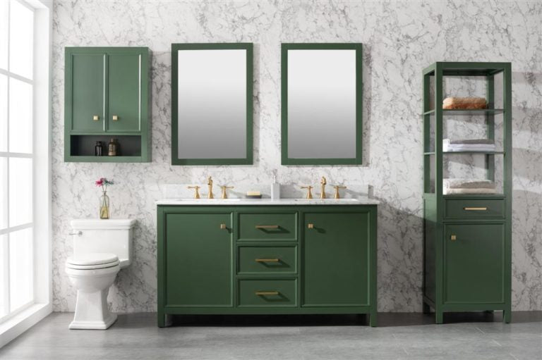 Legion Furniture 60" DOUBLE SINK VANITY CABINET WITH CARRARA WHITE TOP