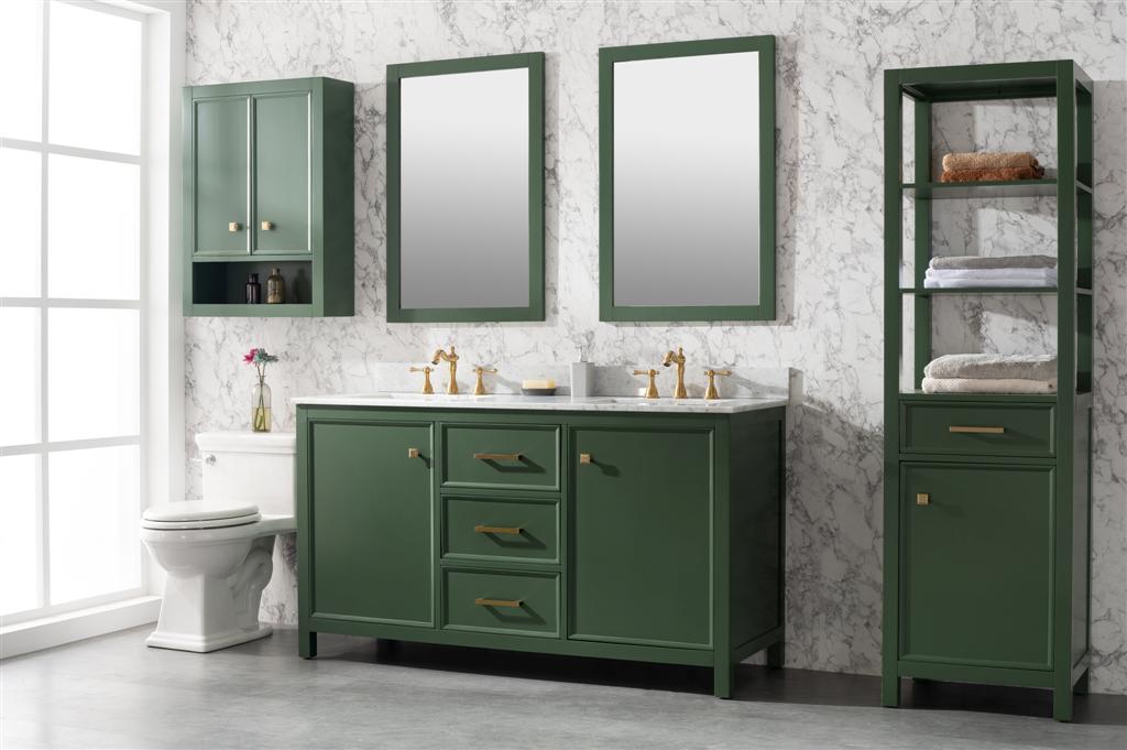 Legion Furniture 60" DOUBLE SINK VANITY CABINET WITH CARRARA WHITE TOP