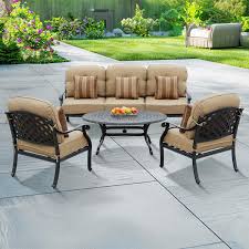 AFD Home Savannah Outdoor Aluminum Deep Seating 7 Piece Set