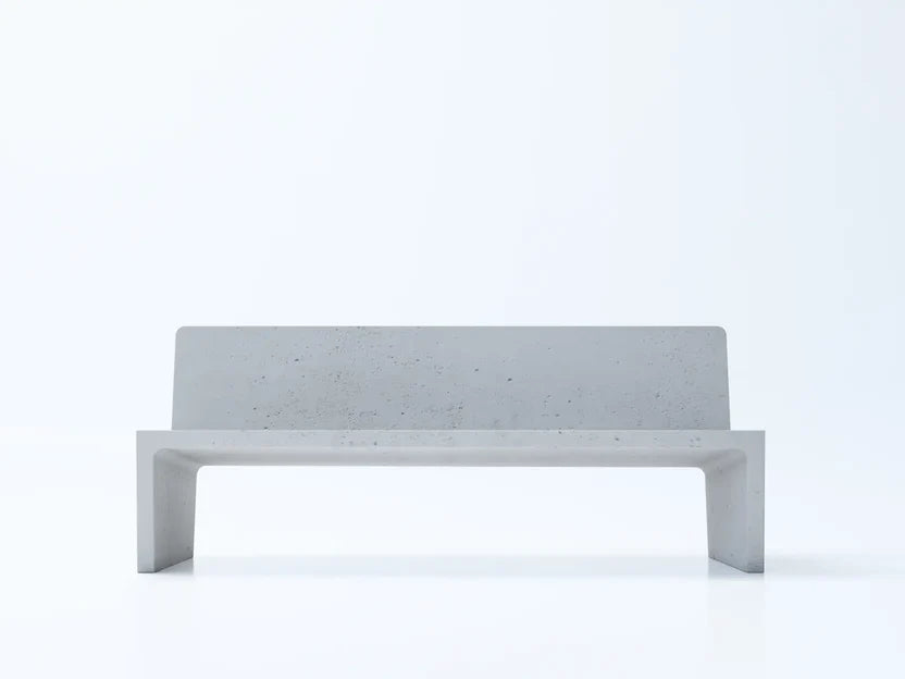 KONKRETUS Aeero Backrest Bench – Handcrafted Concrete Bench with Back Support
